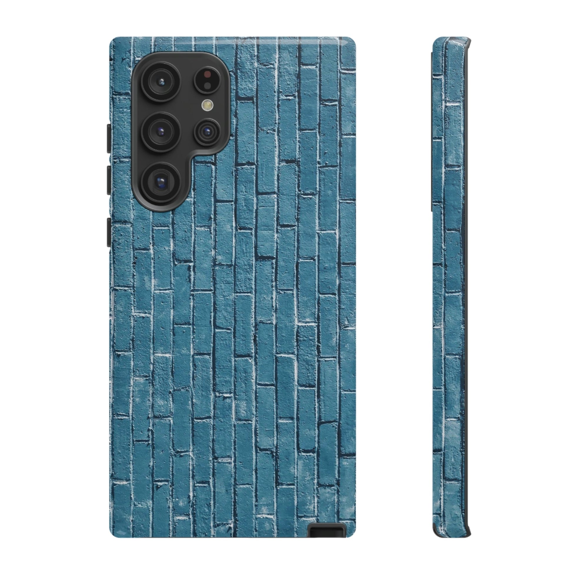 Phone Case-BLUE BRICK WALL | Tough-Samsung Galaxy S22 Ultra-Glossy-PhoneCaseBoss-Phone-Best-Phone-Cases