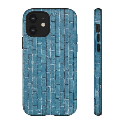 Phone Case-BLUE BRICK WALL | Tough-iPhone 12-Matte-PhoneCaseBoss-Phone-Best-Phone-Cases