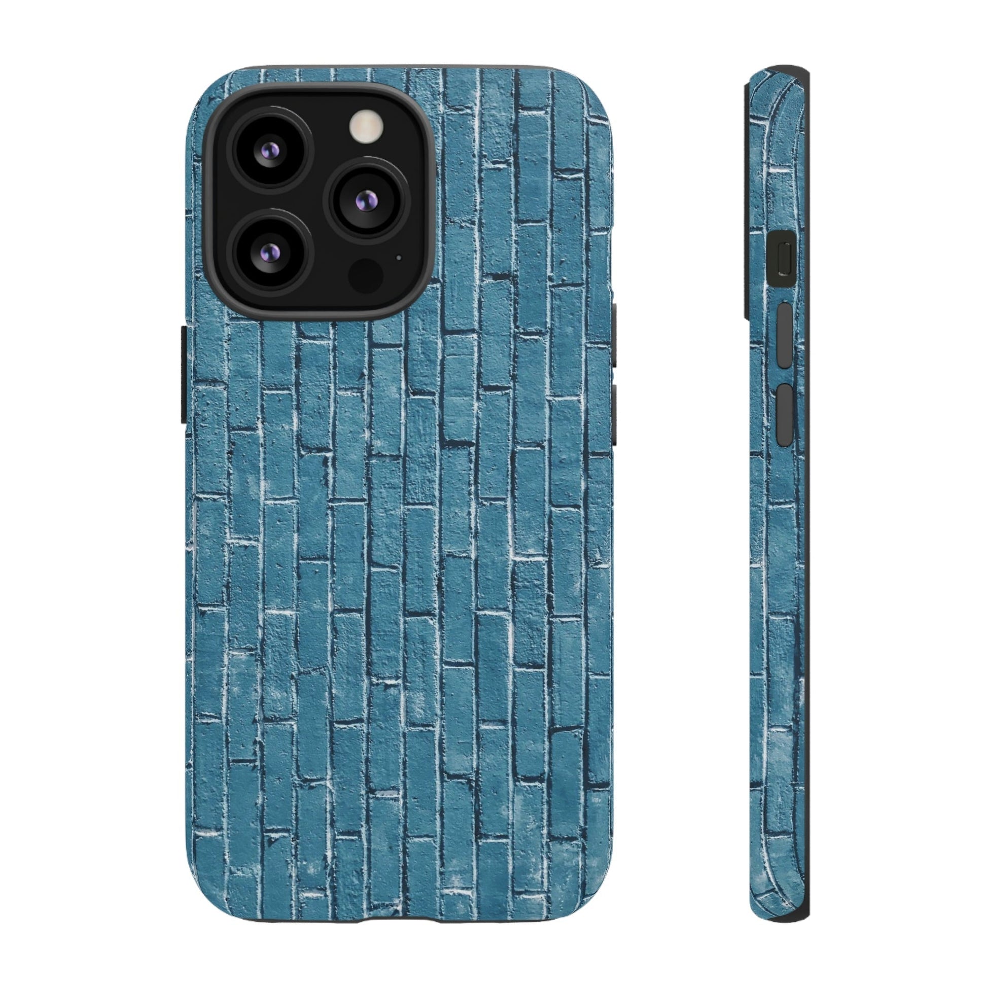 Phone Case-BLUE BRICK WALL | Tough-iPhone 13 Pro-Matte-PhoneCaseBoss-Phone-Best-Phone-Cases