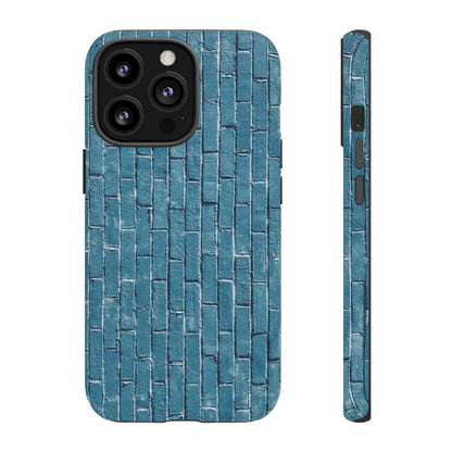 Phone Case-BLUE BRICK WALL | Tough-iPhone 13 Pro-Matte-PhoneCaseBoss-Phone-Best-Phone-Cases