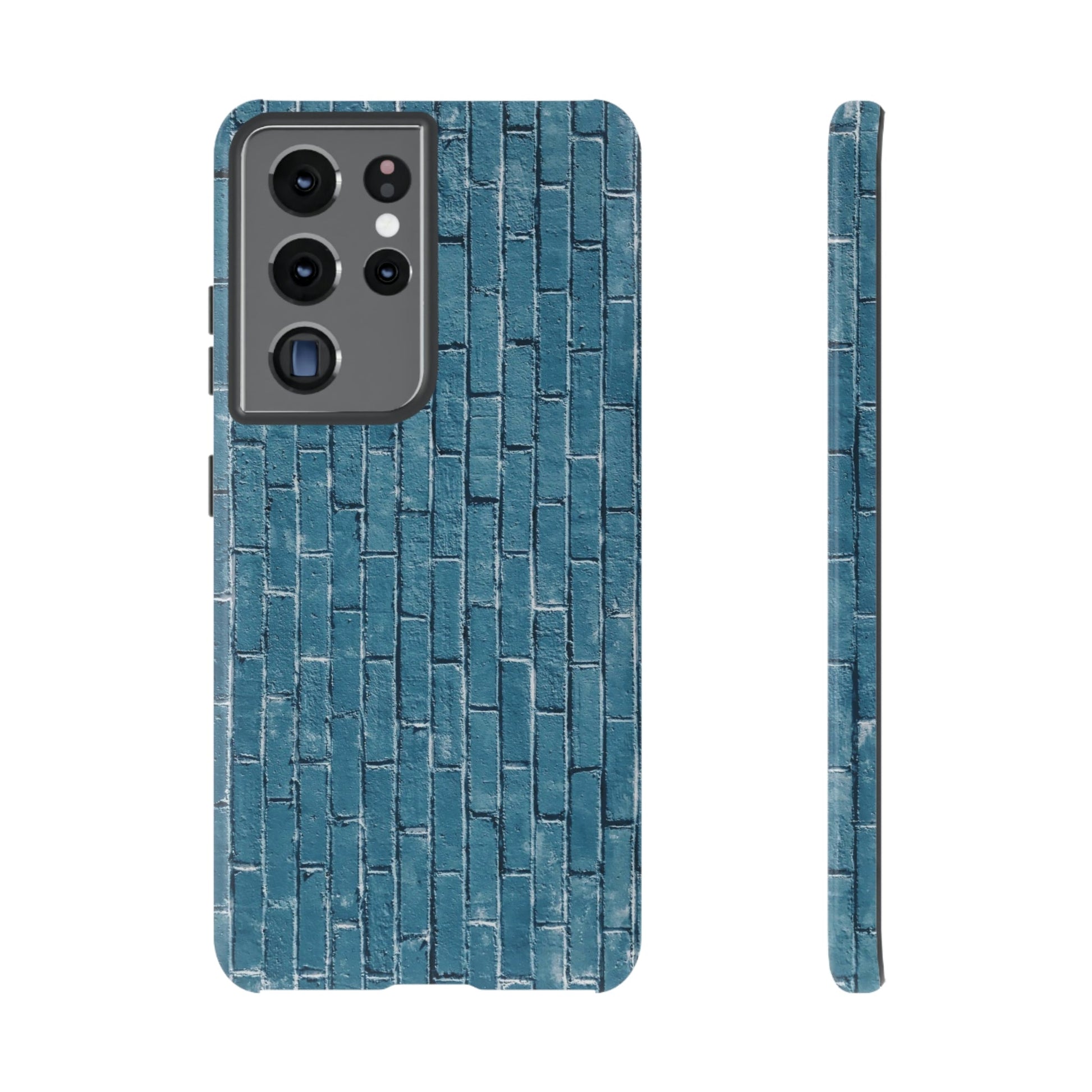 Phone Case-BLUE BRICK WALL | Tough-Samsung Galaxy S21 Ultra-Glossy-PhoneCaseBoss-Phone-Best-Phone-Cases