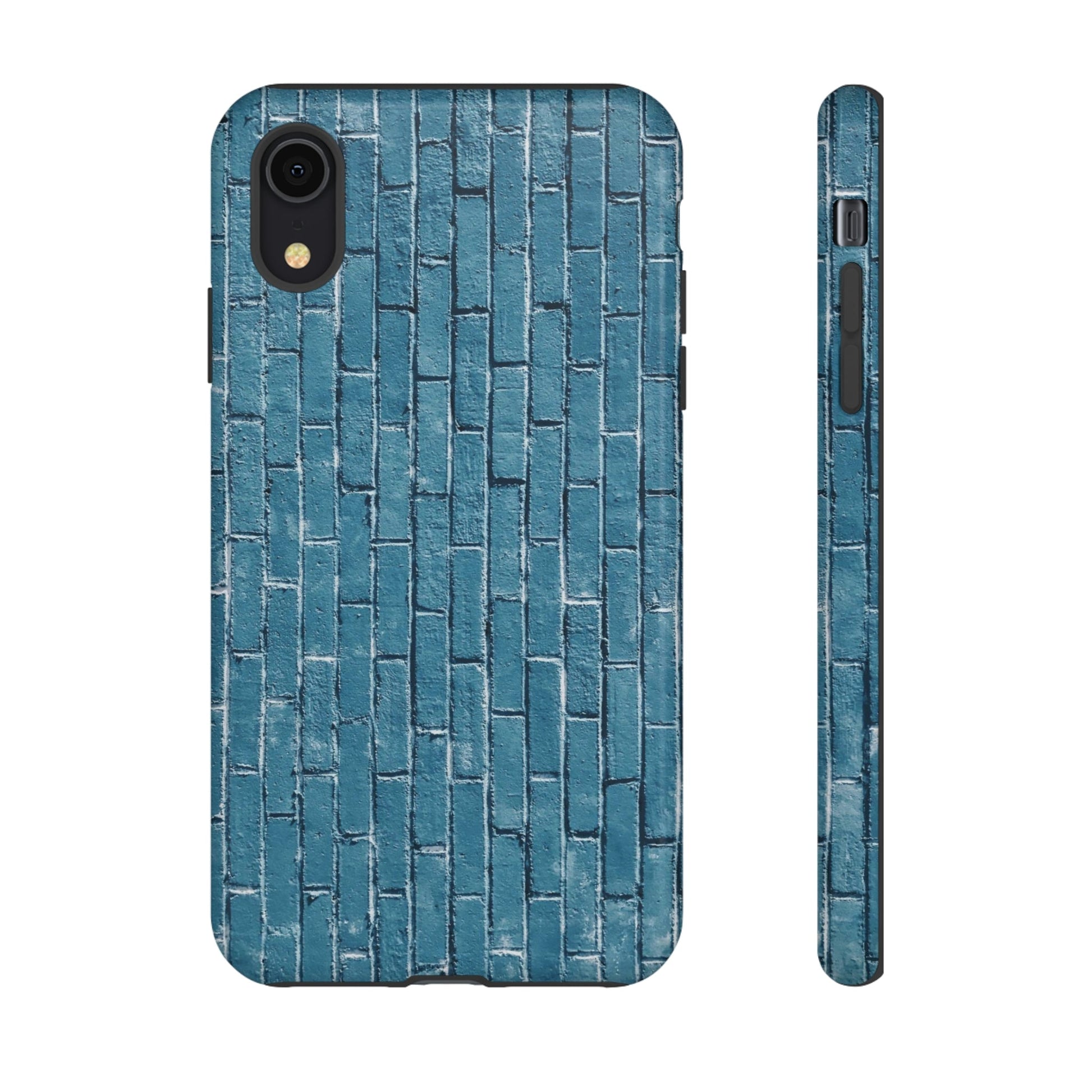 Phone Case-BLUE BRICK WALL | Tough-iPhone XR-Glossy-PhoneCaseBoss-Phone-Best-Phone-Cases