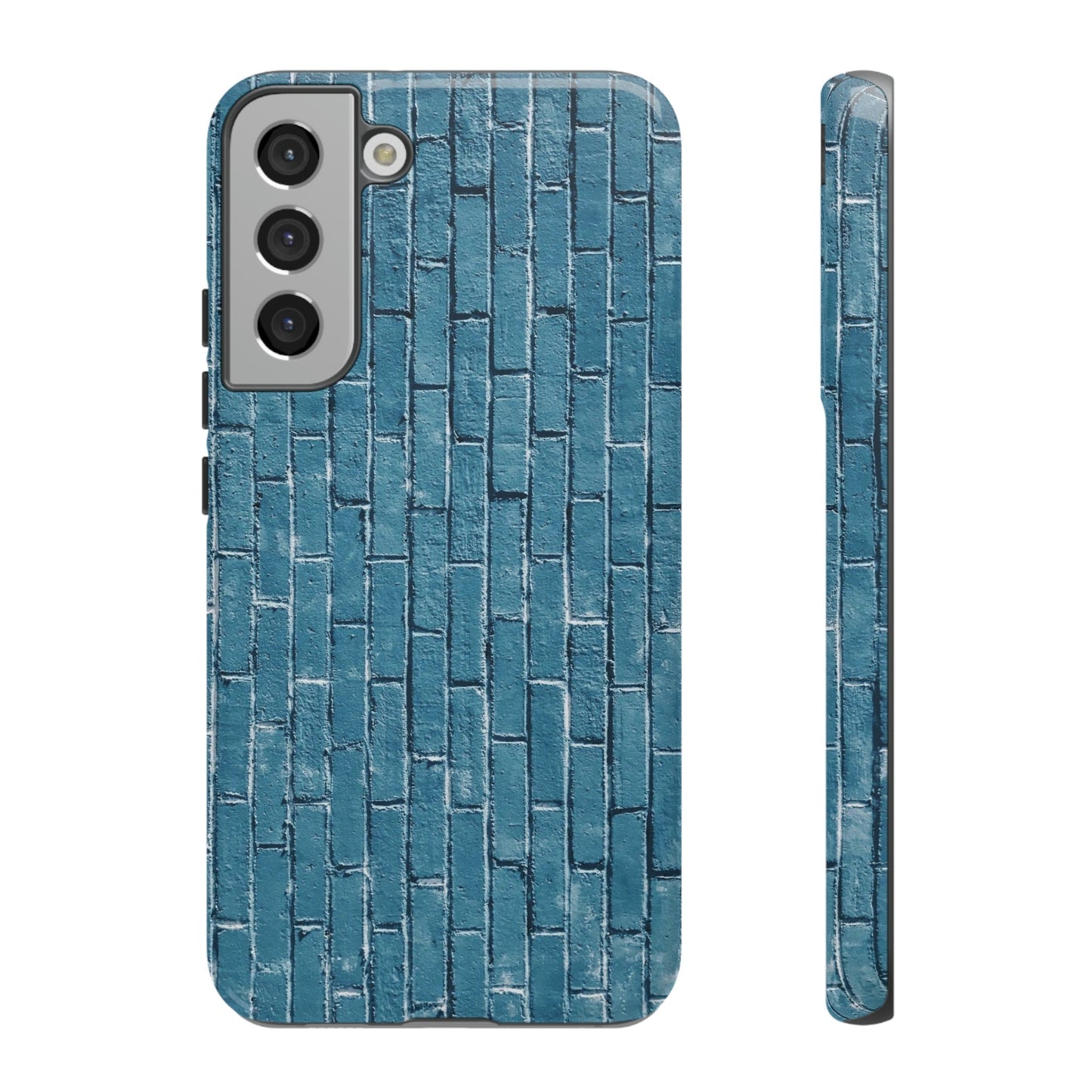 Phone Case-BLUE BRICK WALL | Tough-Samsung Galaxy S22 Plus-Glossy-PhoneCaseBoss-Phone-Best-Phone-Cases