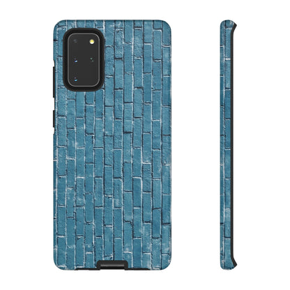 Phone Case-BLUE BRICK WALL | Tough-Samsung Galaxy S20+-Glossy-PhoneCaseBoss-Phone-Best-Phone-Cases