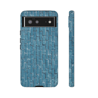 Phone Case-BLUE BRICK WALL | Tough-Google Pixel 6-Matte-PhoneCaseBoss-Phone-Best-Phone-Cases