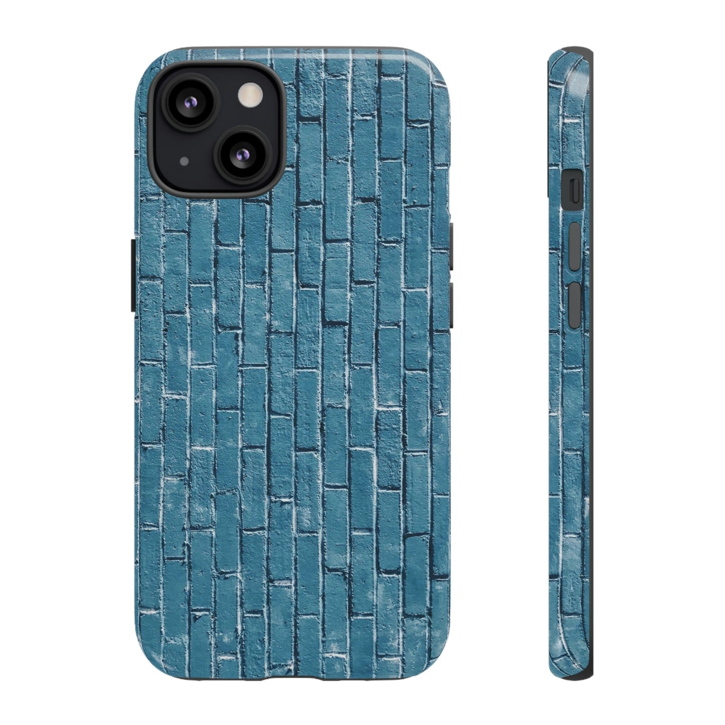 Phone Case-BLUE BRICK WALL | Tough-iPhone 13-Glossy-PhoneCaseBoss-Phone-Best-Phone-Cases