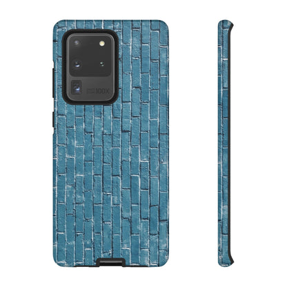 Phone Case-BLUE BRICK WALL | Tough-Samsung Galaxy S20 Ultra-Glossy-PhoneCaseBoss-Phone-Best-Phone-Cases