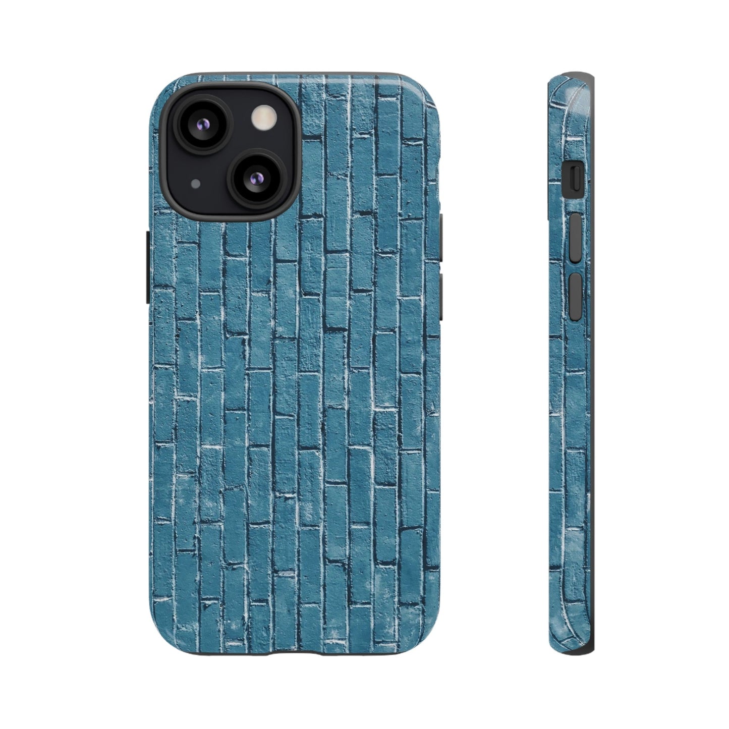 Phone Case-BLUE BRICK WALL | Tough-iPhone 13 Mini-Glossy-PhoneCaseBoss-Phone-Best-Phone-Cases