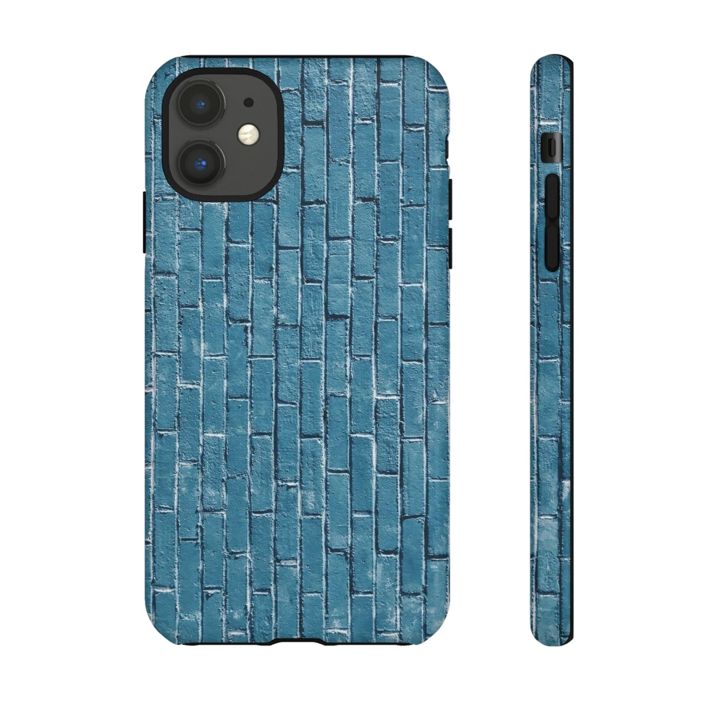 Phone Case-BLUE BRICK WALL | Tough-iPhone 11-Glossy-PhoneCaseBoss-Phone-Best-Phone-Cases