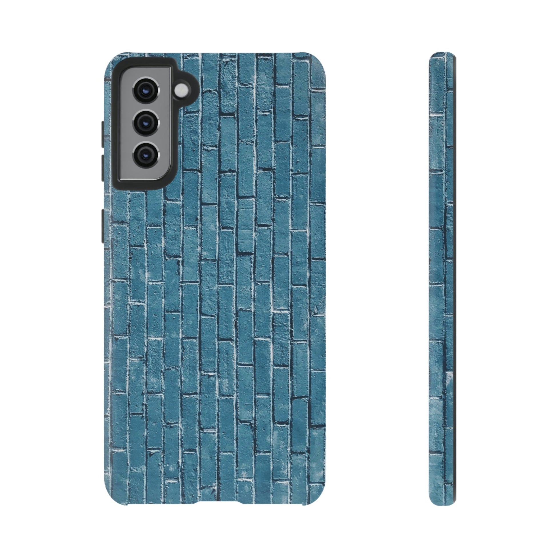 Phone Case-BLUE BRICK WALL | Tough-Samsung Galaxy S21 Plus-Matte-PhoneCaseBoss-Phone-Best-Phone-Cases