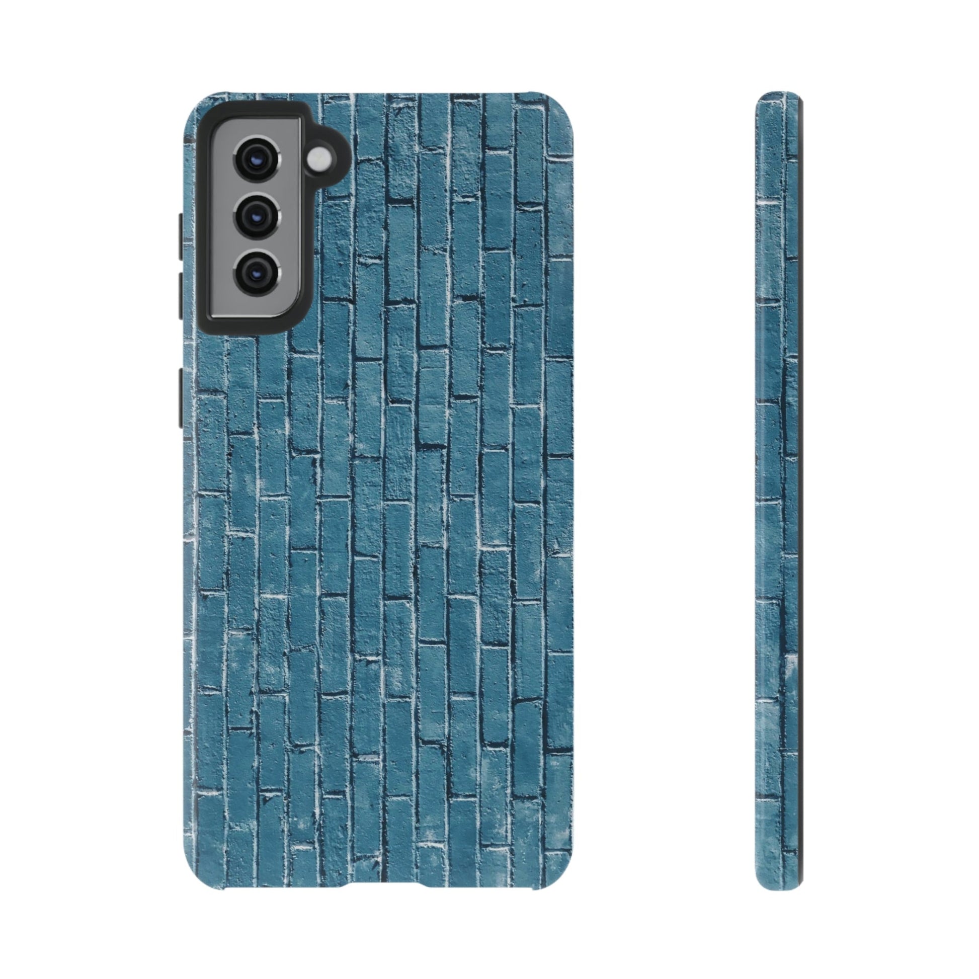 Phone Case-BLUE BRICK WALL | Tough-Samsung Galaxy S21 Plus-Glossy-PhoneCaseBoss-Phone-Best-Phone-Cases