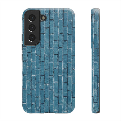 Phone Case-BLUE BRICK WALL | Tough-Samsung Galaxy S22-Matte-PhoneCaseBoss-Phone-Best-Phone-Cases