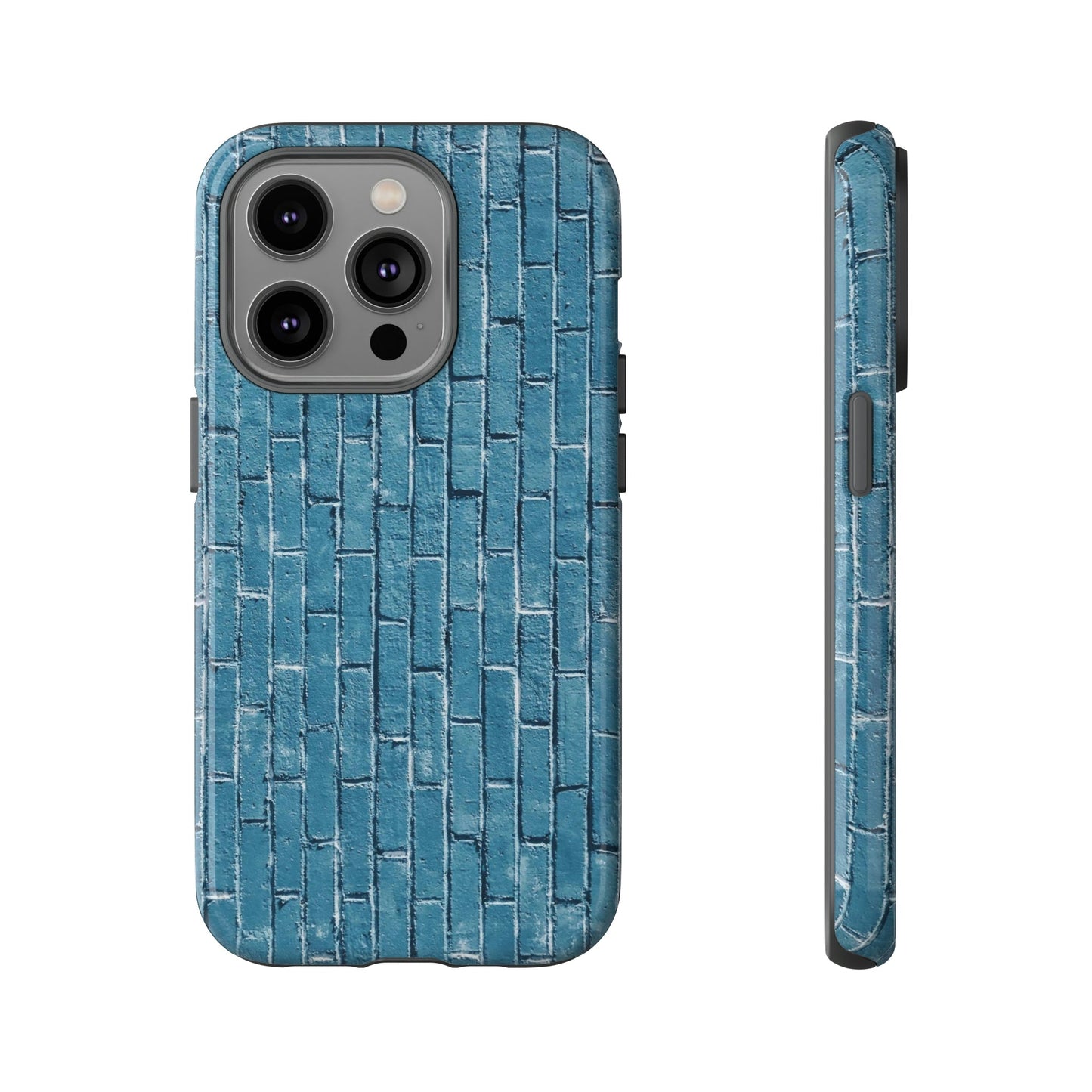 Phone Case-BLUE BRICK WALL | Tough-iPhone 14 Pro-Glossy-PhoneCaseBoss-Phone-Best-Phone-Cases