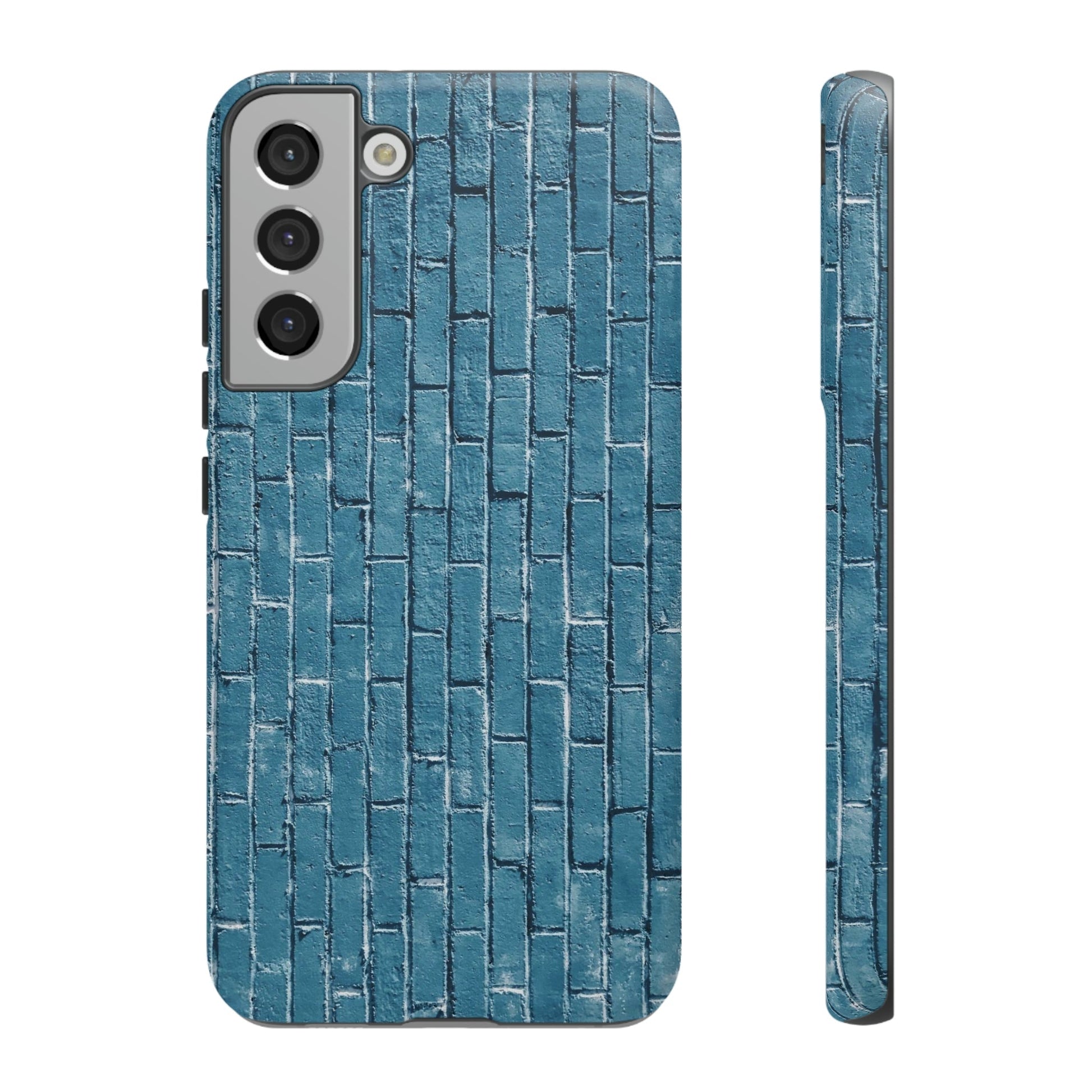 Phone Case-BLUE BRICK WALL | Tough-Samsung Galaxy S22 Plus-Matte-PhoneCaseBoss-Phone-Best-Phone-Cases