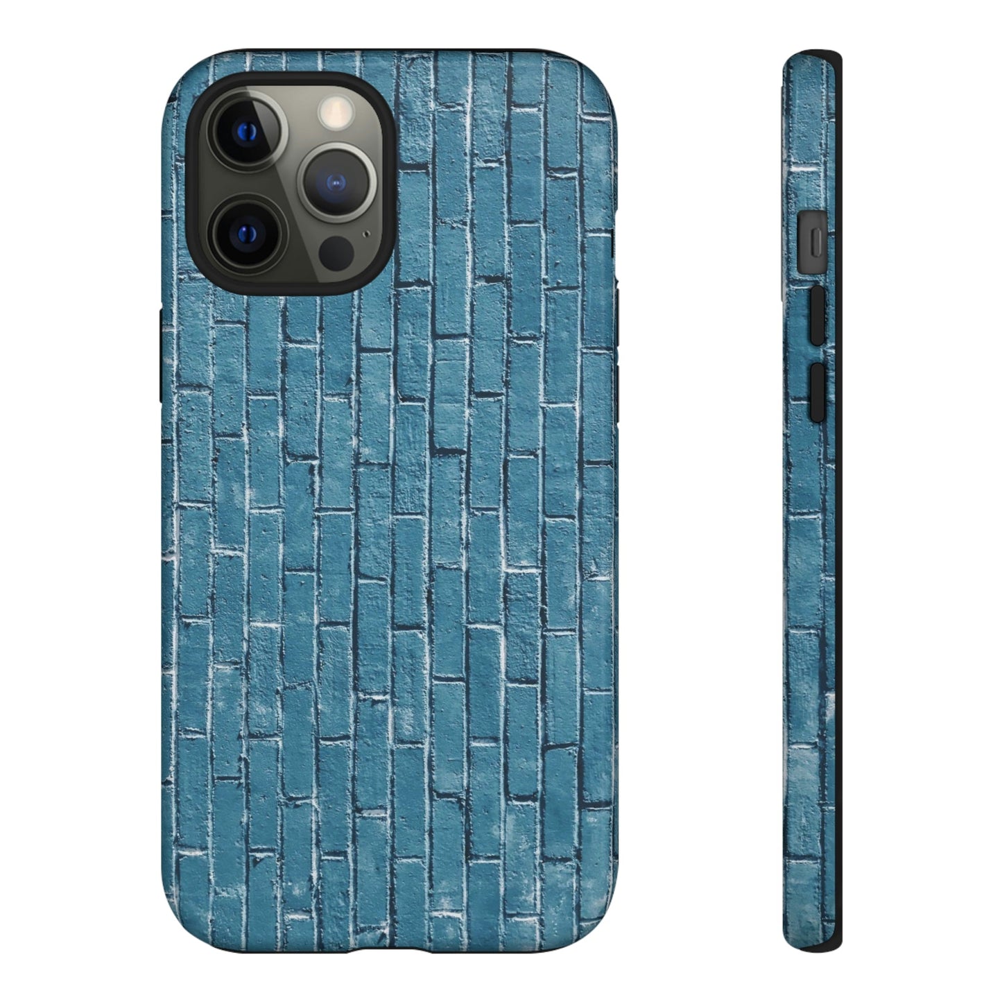 Phone Case-BLUE BRICK WALL | Tough-iPhone 12 Pro Max-Glossy-PhoneCaseBoss-Phone-Best-Phone-Cases