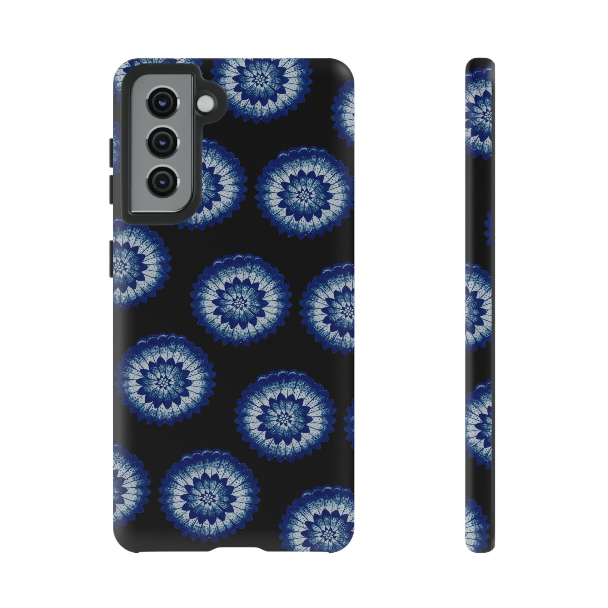 Phone Case-BLUE FLOWERS | Tough-Samsung Galaxy S21-Matte-PhoneCaseBoss-Phone-Best-Phone-Cases