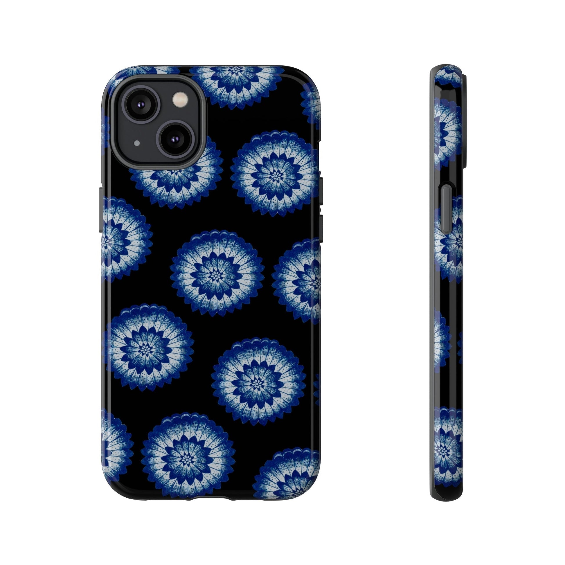 Phone Case-BLUE FLOWERS | Tough-iPhone 14 Plus-Glossy-PhoneCaseBoss-Phone-Best-Phone-Cases