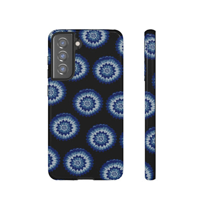 Phone Case-BLUE FLOWERS | Tough-Samsung Galaxy S21 FE-Glossy-PhoneCaseBoss-Phone-Best-Phone-Cases