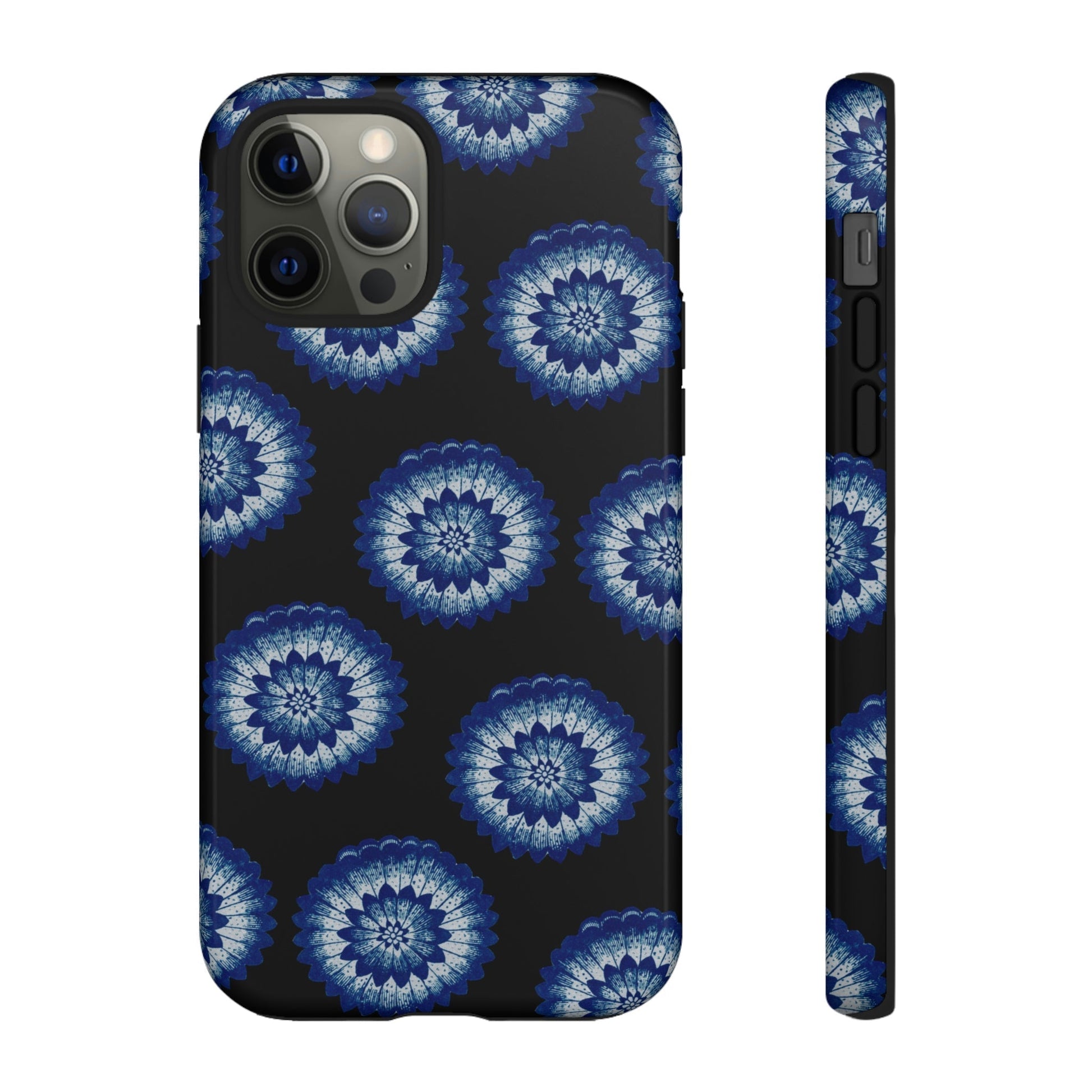 Phone Case-BLUE FLOWERS | Tough-iPhone 12 Pro-Glossy-PhoneCaseBoss-Phone-Best-Phone-Cases