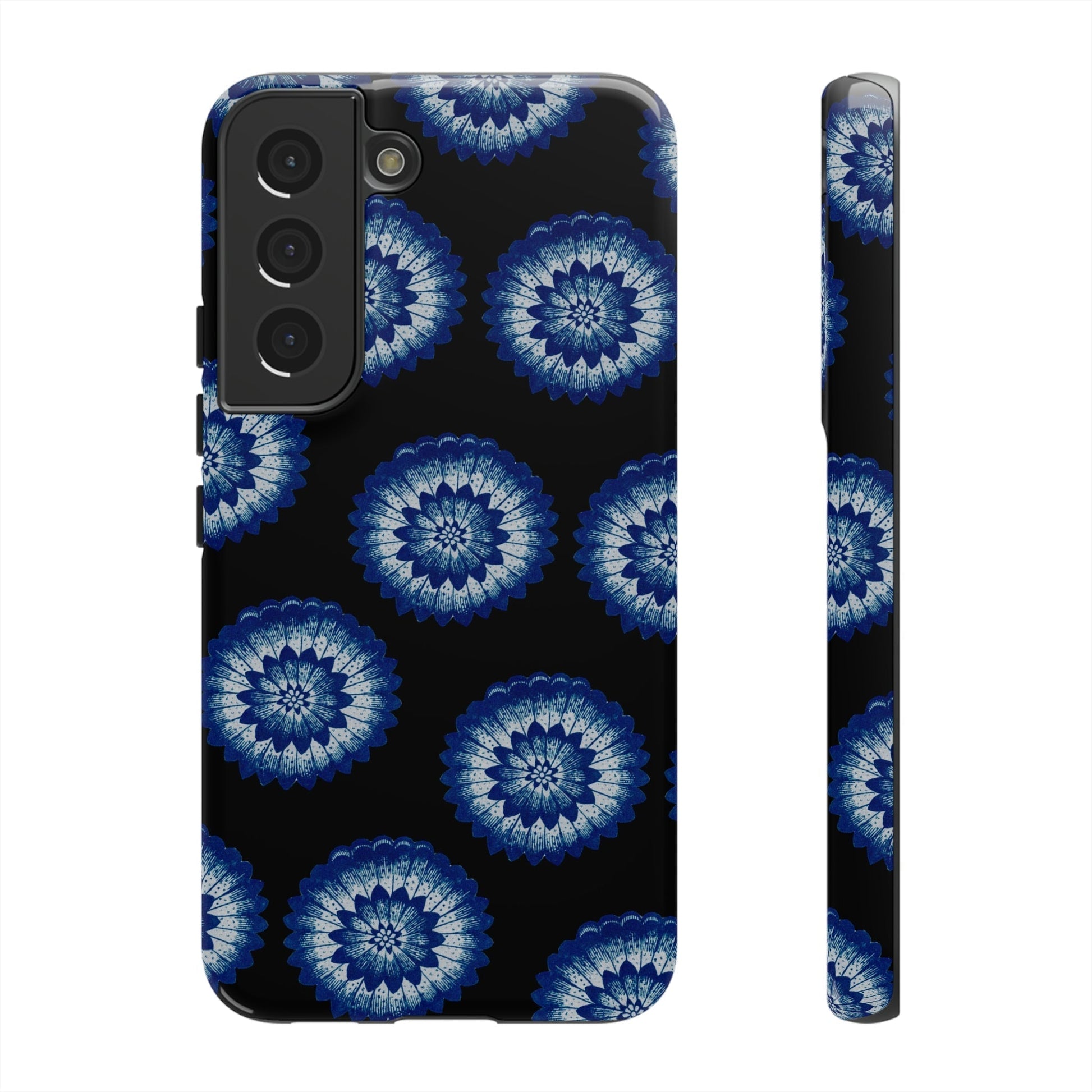 Phone Case-BLUE FLOWERS | Tough-Samsung Galaxy S22-Glossy-PhoneCaseBoss-Phone-Best-Phone-Cases