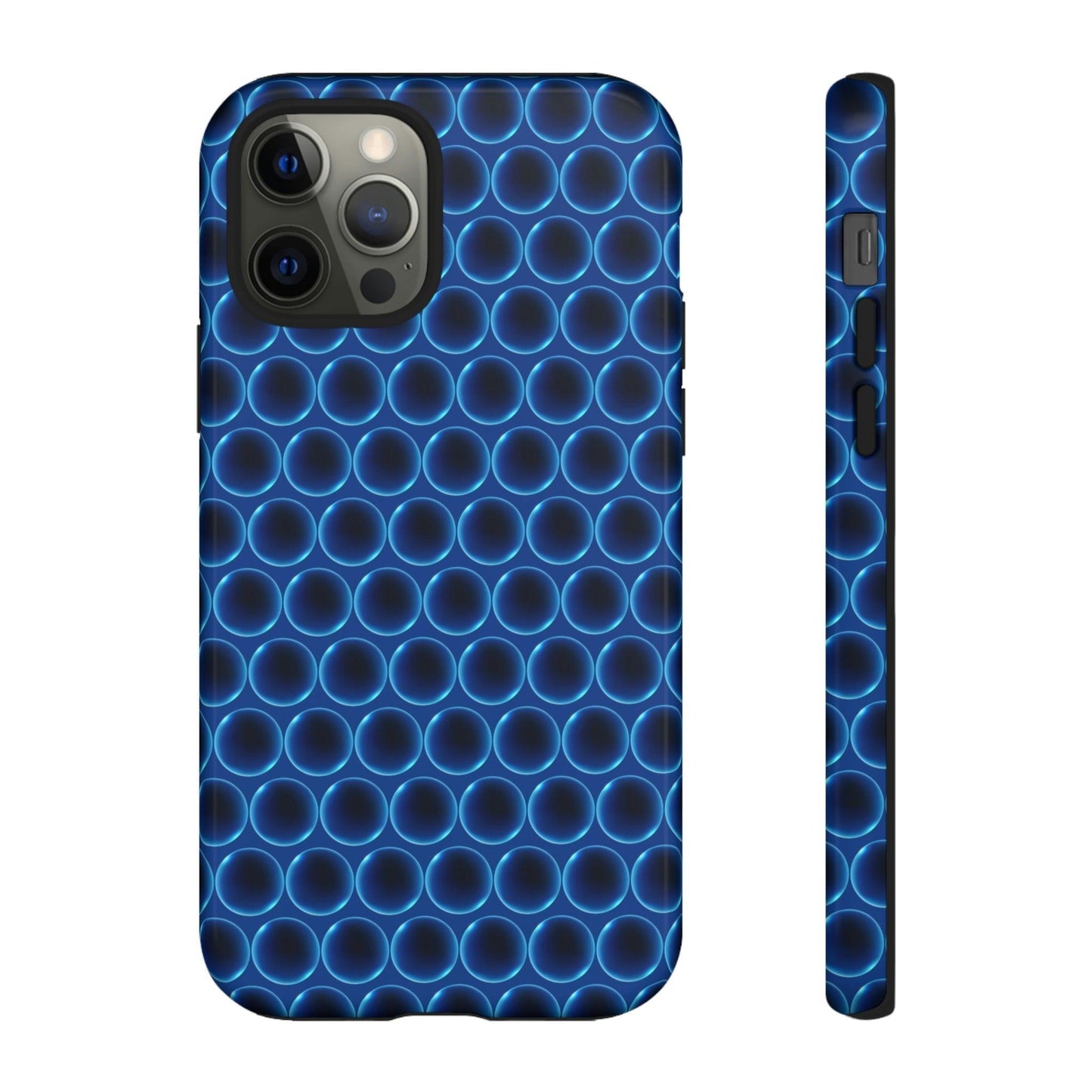 Phone Case-BLUE LATHER | Tough-iPhone 12 Pro-Glossy-PhoneCaseBoss-Phone-Best-Phone-Cases