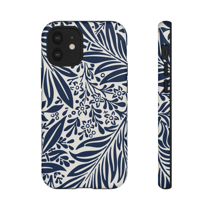 Phone Case-BLUE LEAVES | Tough-iPhone 12 Mini-Matte-PhoneCaseBoss-Phone-Best-Phone-Cases