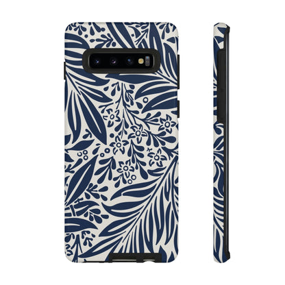 Phone Case-BLUE LEAVES | Tough-Samsung Galaxy S10-Glossy-PhoneCaseBoss-Phone-Best-Phone-Cases