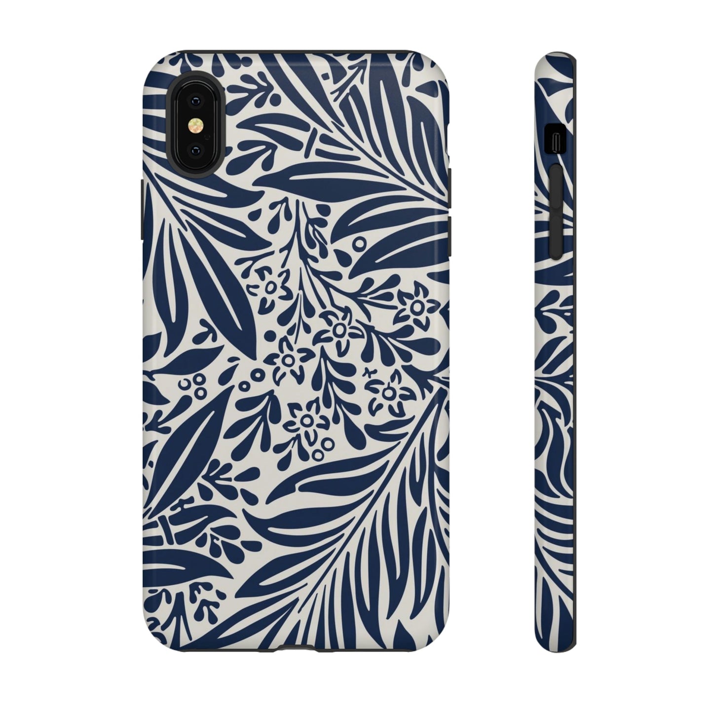 Phone Case-BLUE LEAVES | Tough-iPhone XS MAX-Glossy-PhoneCaseBoss-Phone-Best-Phone-Cases