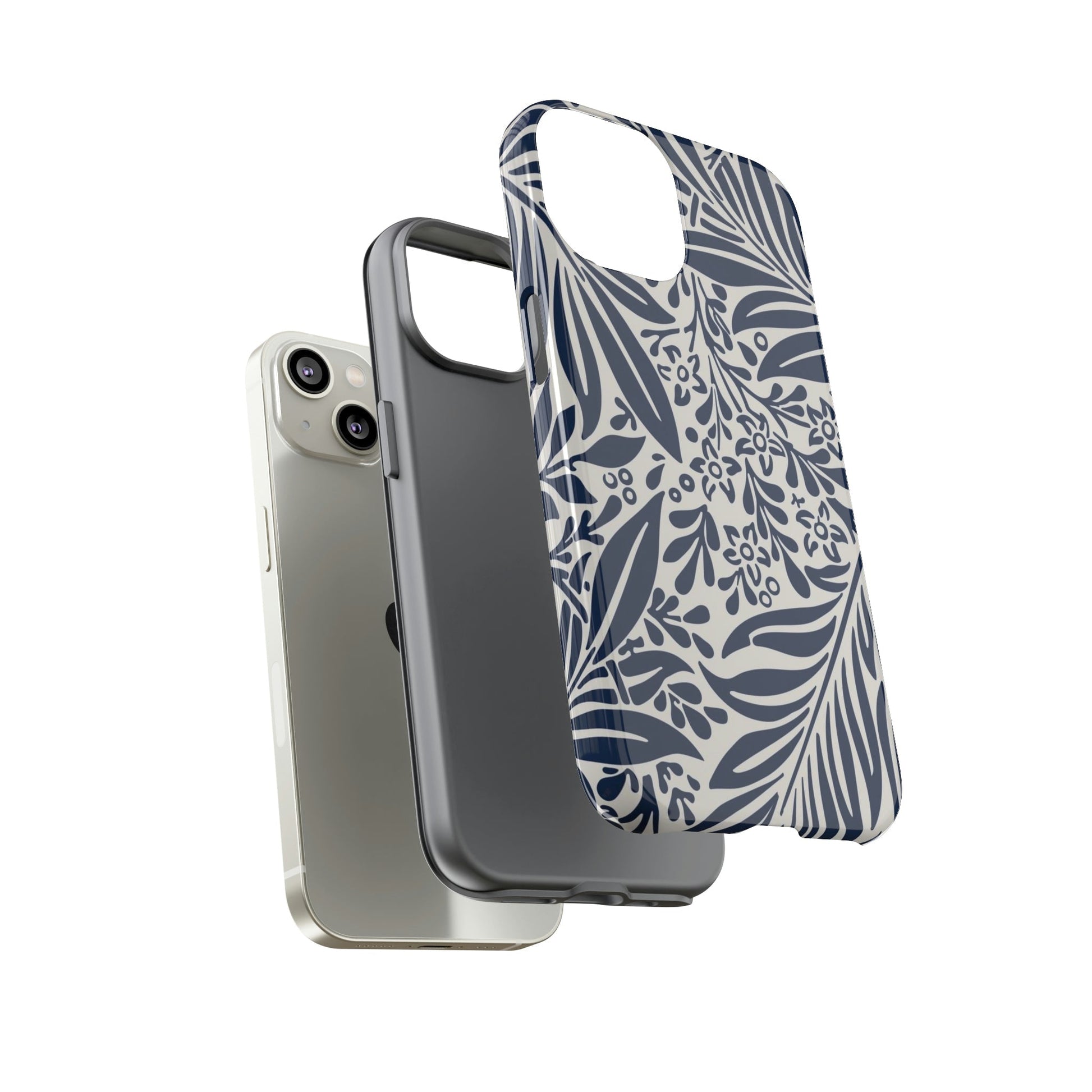 Phone Case-BLUE LEAVES | Tough-PhoneCaseBoss-Phone-Best-Phone-Cases