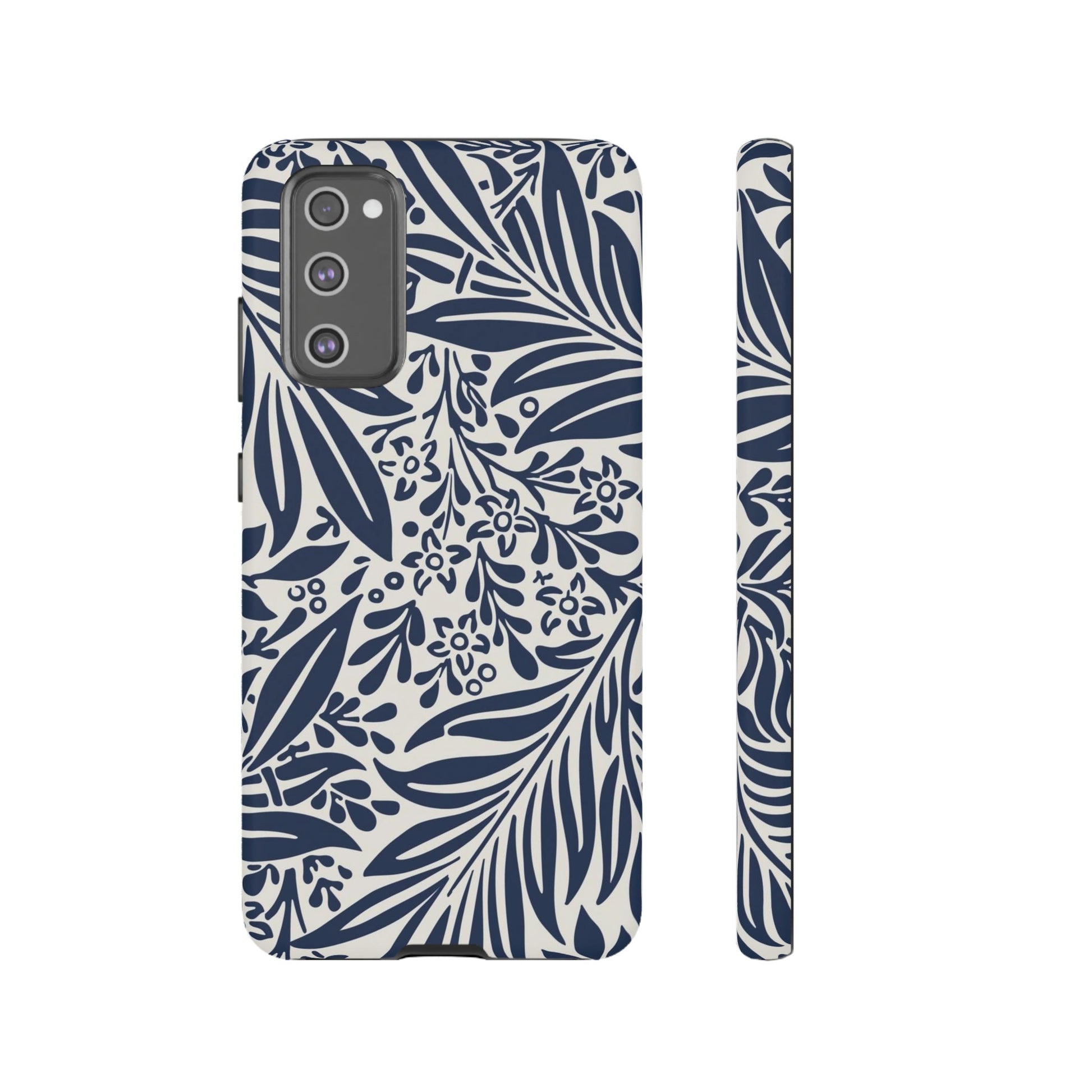 Phone Case-BLUE LEAVES | Tough-Samsung Galaxy S20 FE-Matte-PhoneCaseBoss-Phone-Best-Phone-Cases