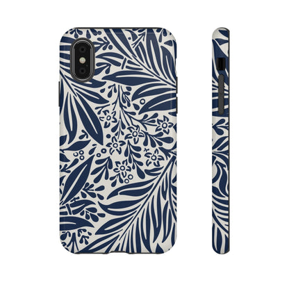 Phone Case-BLUE LEAVES | Tough-iPhone X-Glossy-PhoneCaseBoss-Phone-Best-Phone-Cases