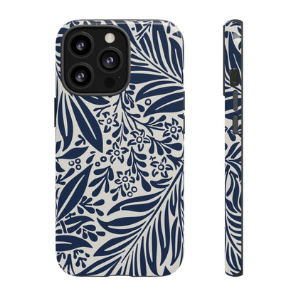 Phone Case-BLUE LEAVES | Tough-iPhone 13 Pro-Glossy-PhoneCaseBoss-Phone-Best-Phone-Cases