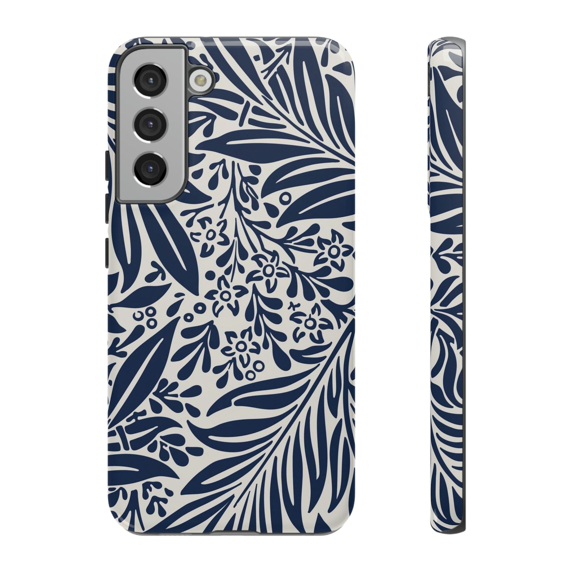 Phone Case-BLUE LEAVES | Tough-Samsung Galaxy S22 Plus-Glossy-PhoneCaseBoss-Phone-Best-Phone-Cases