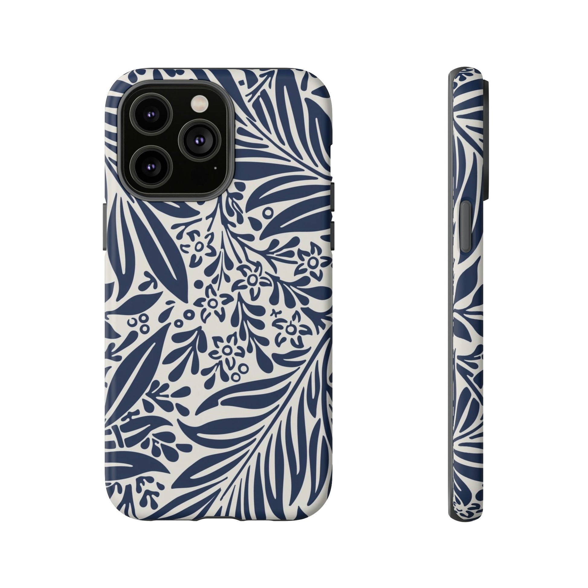 Phone Case-BLUE LEAVES | Tough-iPhone 14 Pro Max-Matte-PhoneCaseBoss-Phone-Best-Phone-Cases