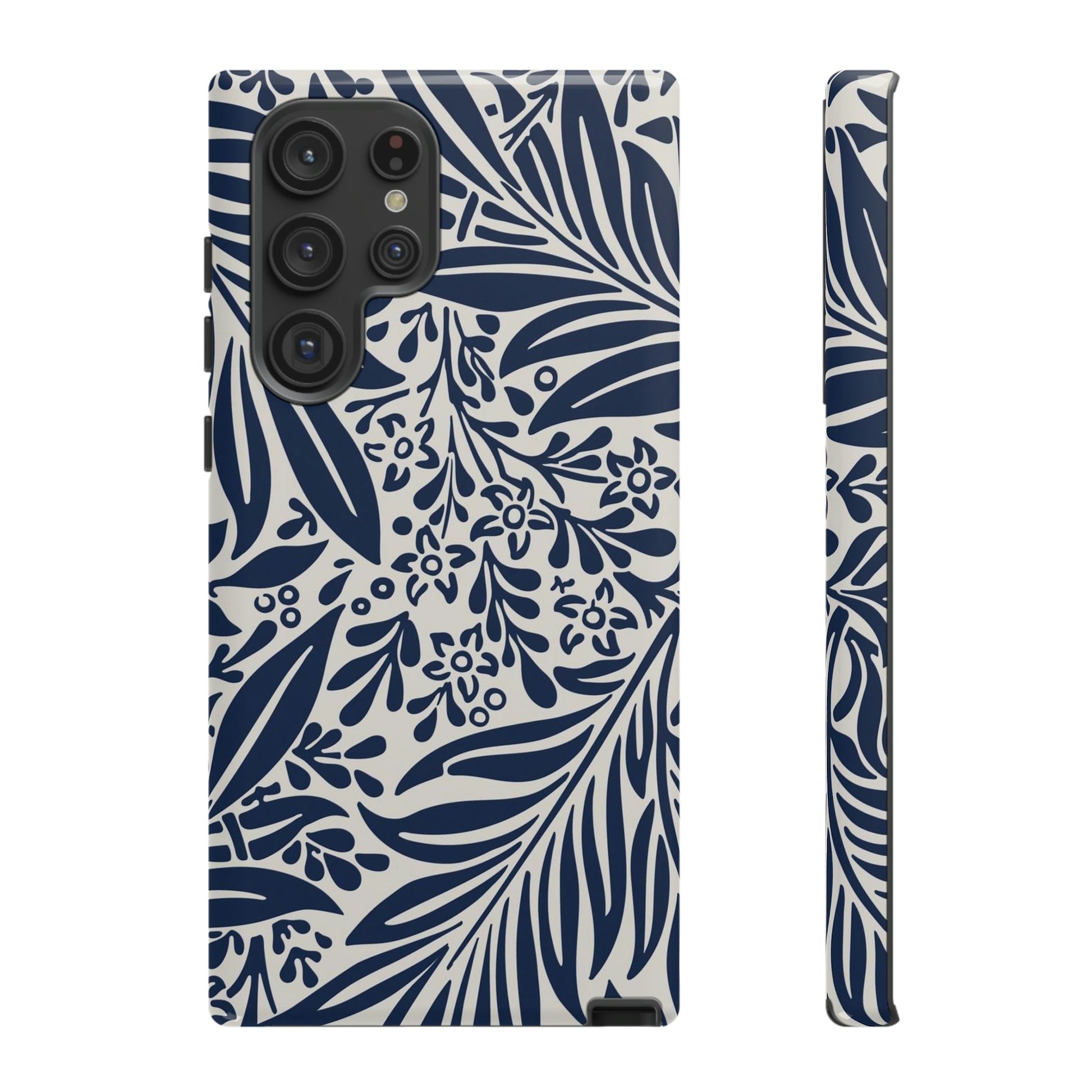 Phone Case-BLUE LEAVES | Tough-Samsung Galaxy S22 Ultra-Glossy-PhoneCaseBoss-Phone-Best-Phone-Cases