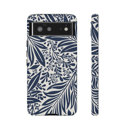 Phone Case-BLUE LEAVES | Tough-Google Pixel 6-Matte-PhoneCaseBoss-Phone-Best-Phone-Cases