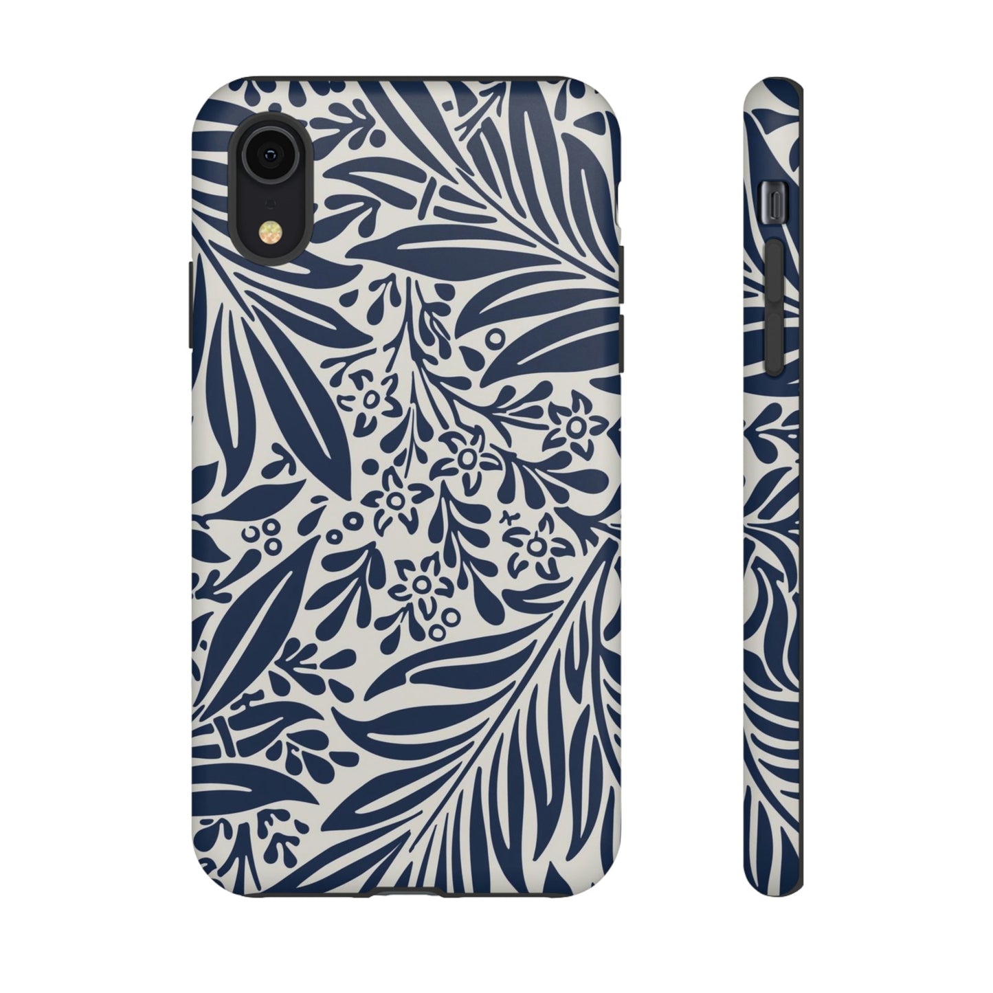 Phone Case-BLUE LEAVES | Tough-iPhone XR-Matte-PhoneCaseBoss-Phone-Best-Phone-Cases