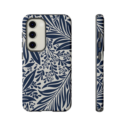 Phone Case-BLUE LEAVES | Tough-Samsung Galaxy S23-Glossy-PhoneCaseBoss-Phone-Best-Phone-Cases