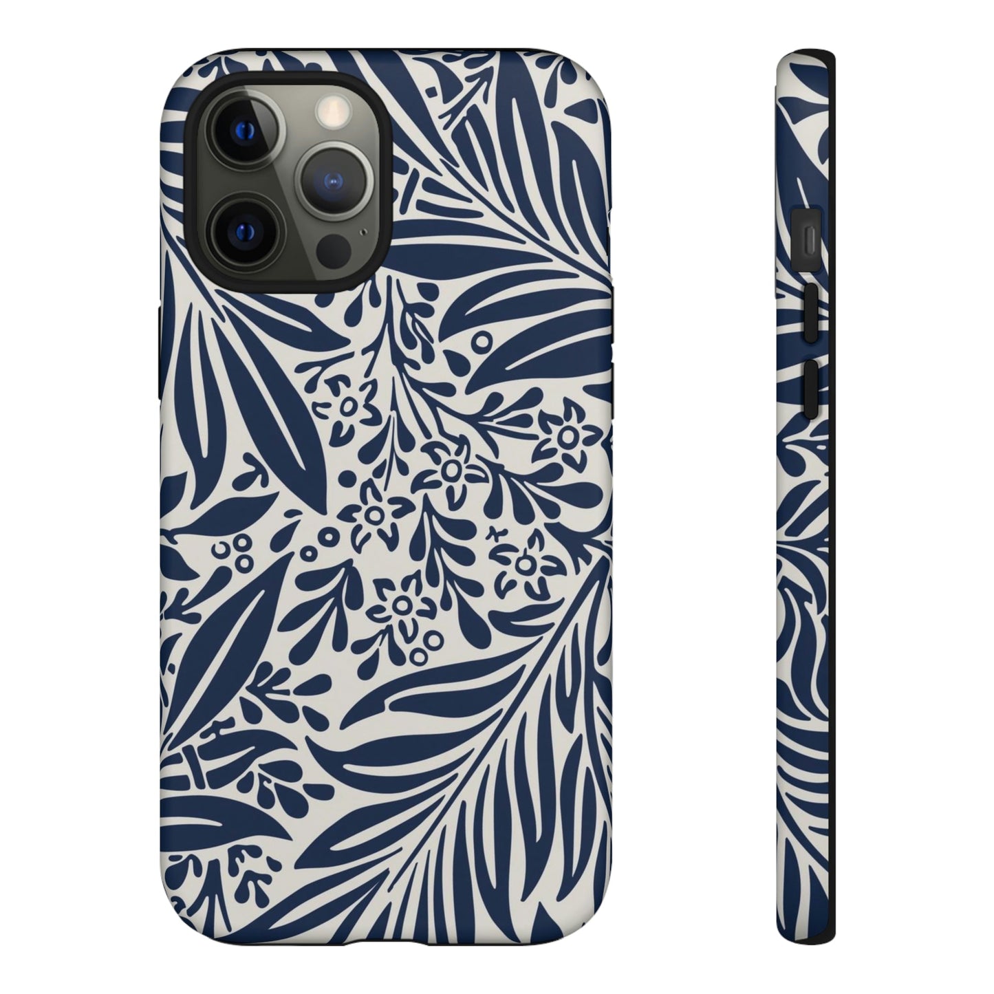 Phone Case-BLUE LEAVES | Tough-iPhone 12 Pro Max-Matte-PhoneCaseBoss-Phone-Best-Phone-Cases