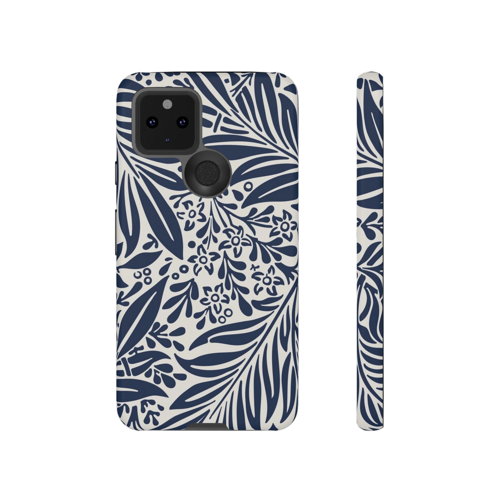 Phone Case-BLUE LEAVES | Tough-Google Pixel 5 5G-Matte-PhoneCaseBoss-Phone-Best-Phone-Cases