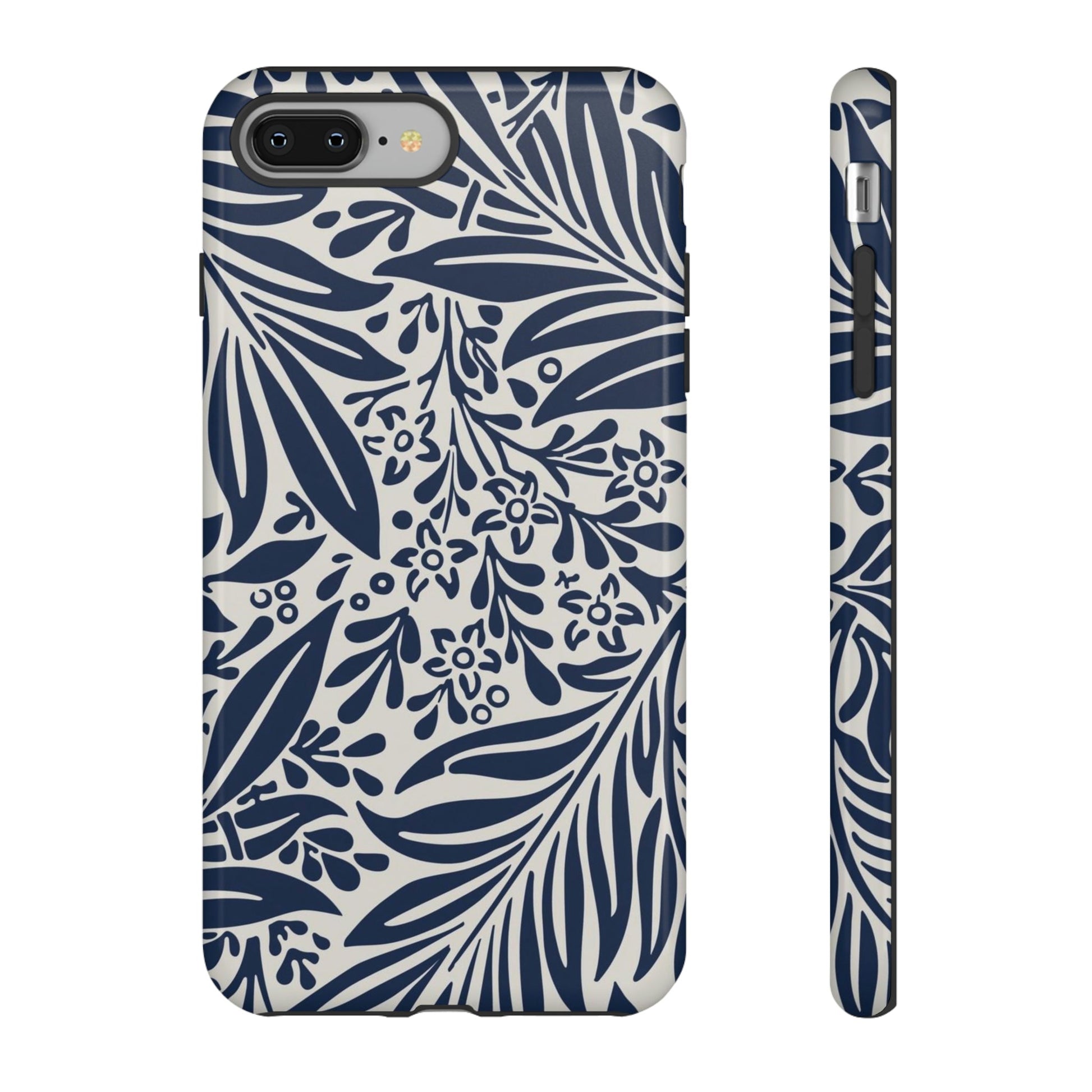 Phone Case-BLUE LEAVES | Tough-iPhone 8 Plus-Glossy-PhoneCaseBoss-Phone-Best-Phone-Cases