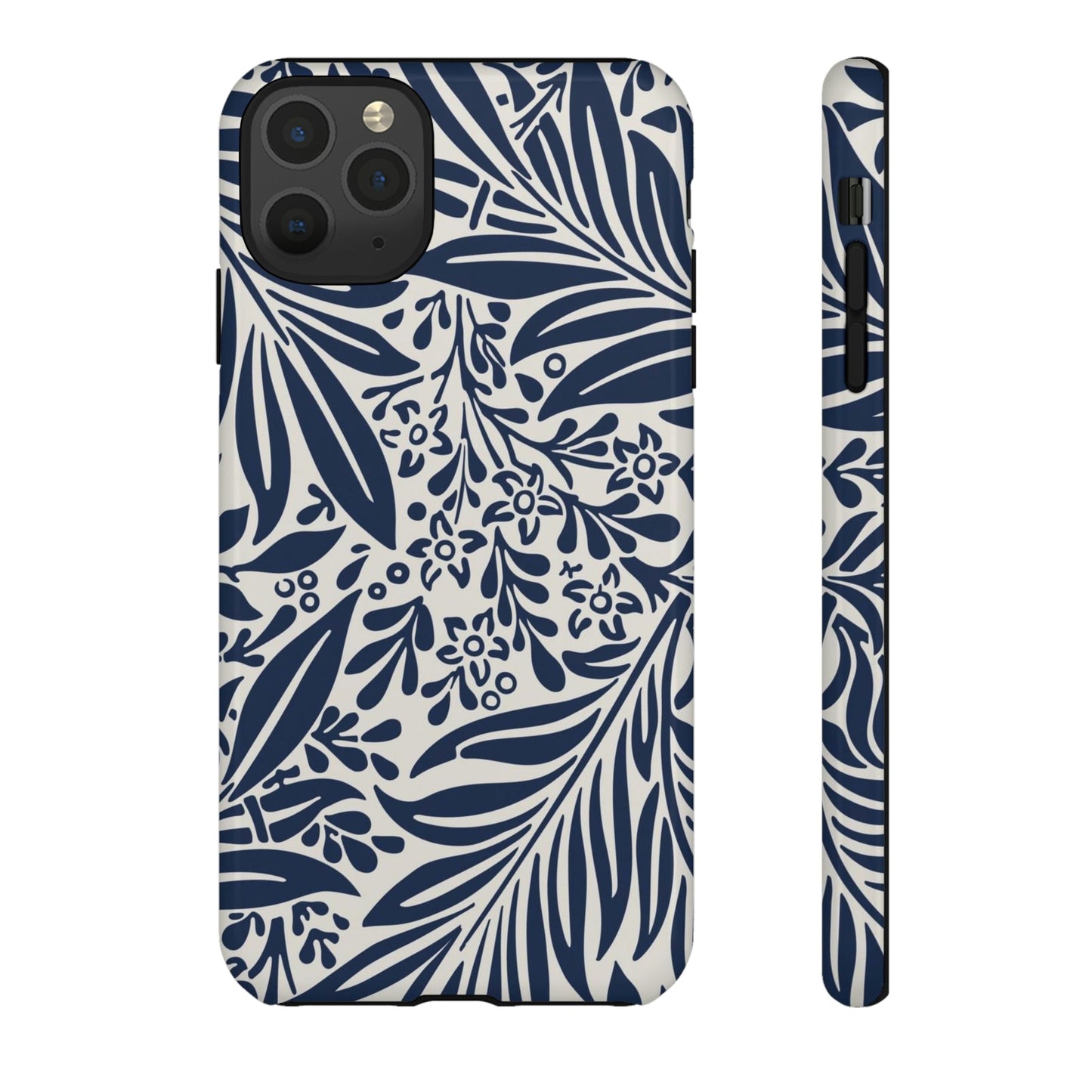 Phone Case-BLUE LEAVES | Tough-iPhone 11 Pro Max-Glossy-PhoneCaseBoss-Phone-Best-Phone-Cases