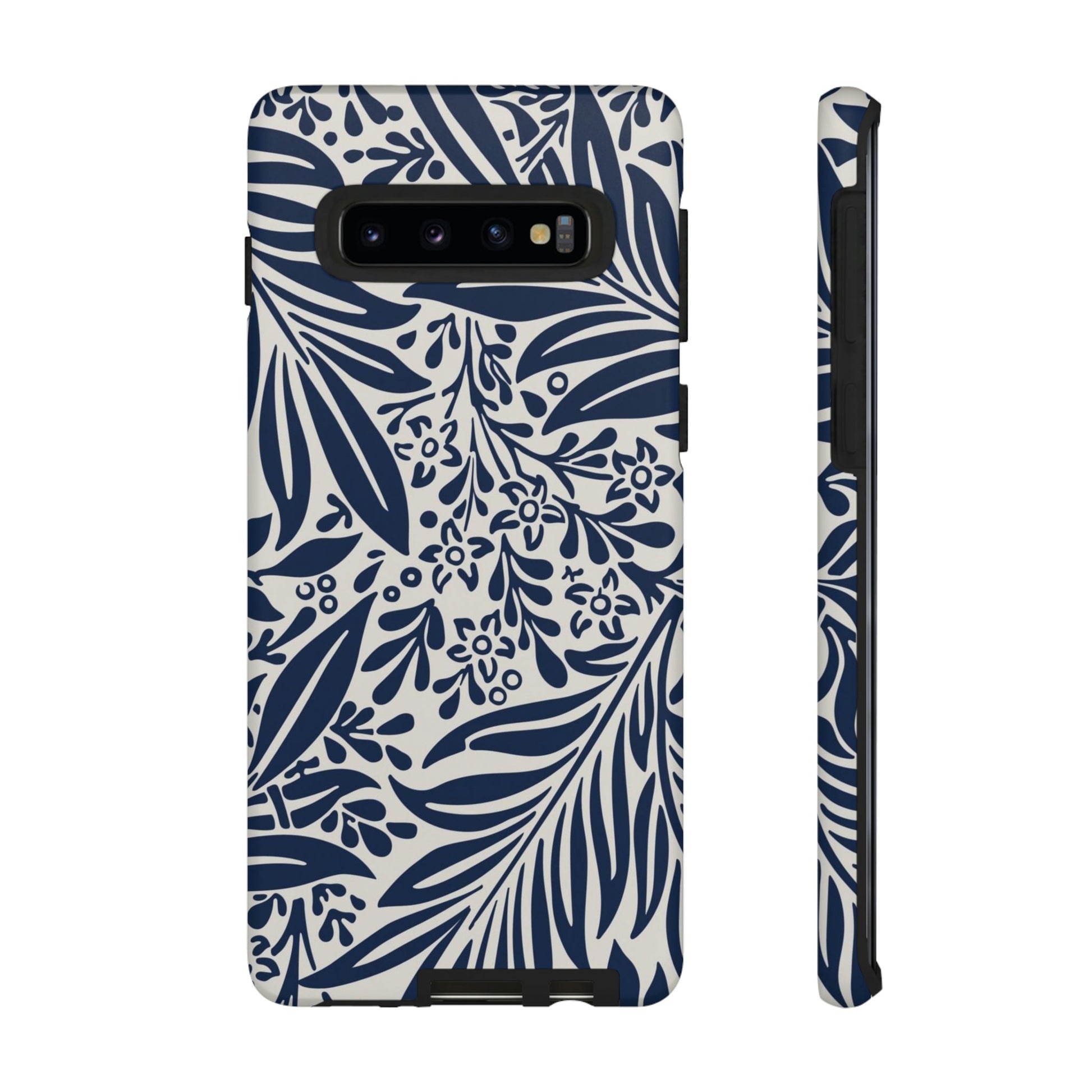 Phone Case-BLUE LEAVES | Tough-Samsung Galaxy S10-Matte-PhoneCaseBoss-Phone-Best-Phone-Cases