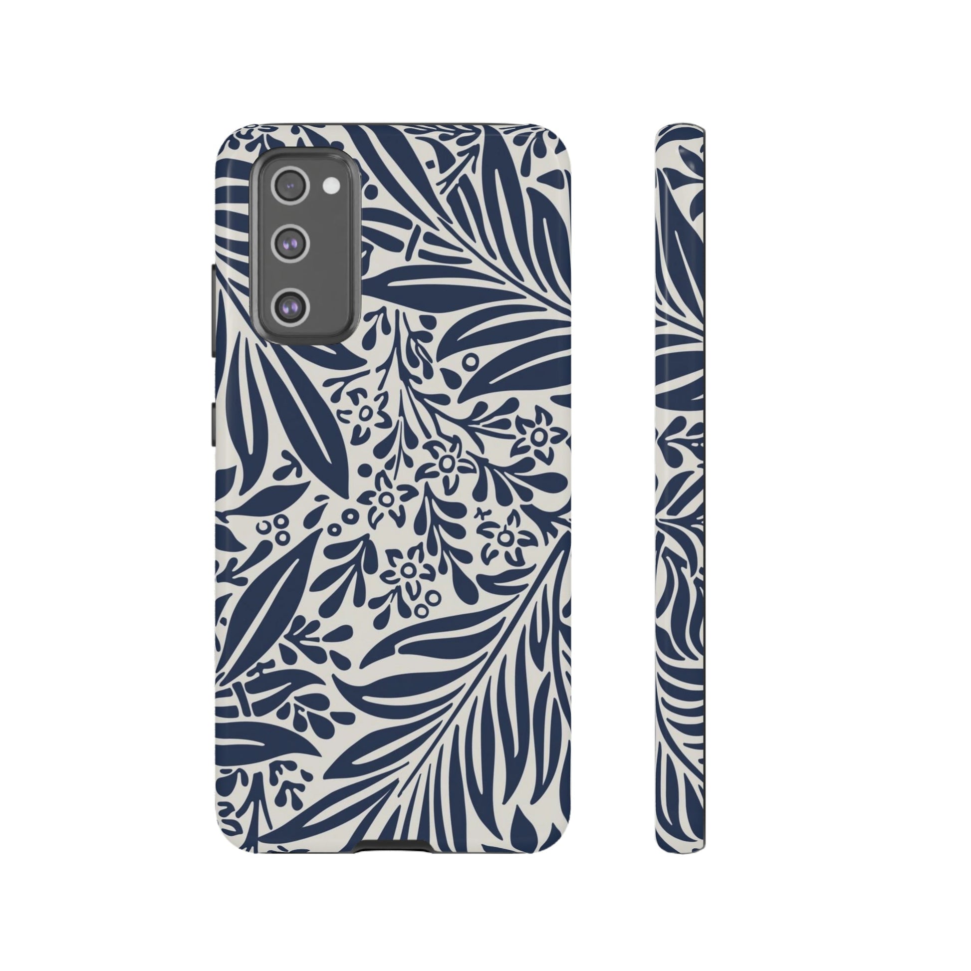 Phone Case-BLUE LEAVES | Tough-Samsung Galaxy S20 FE-Glossy-PhoneCaseBoss-Phone-Best-Phone-Cases