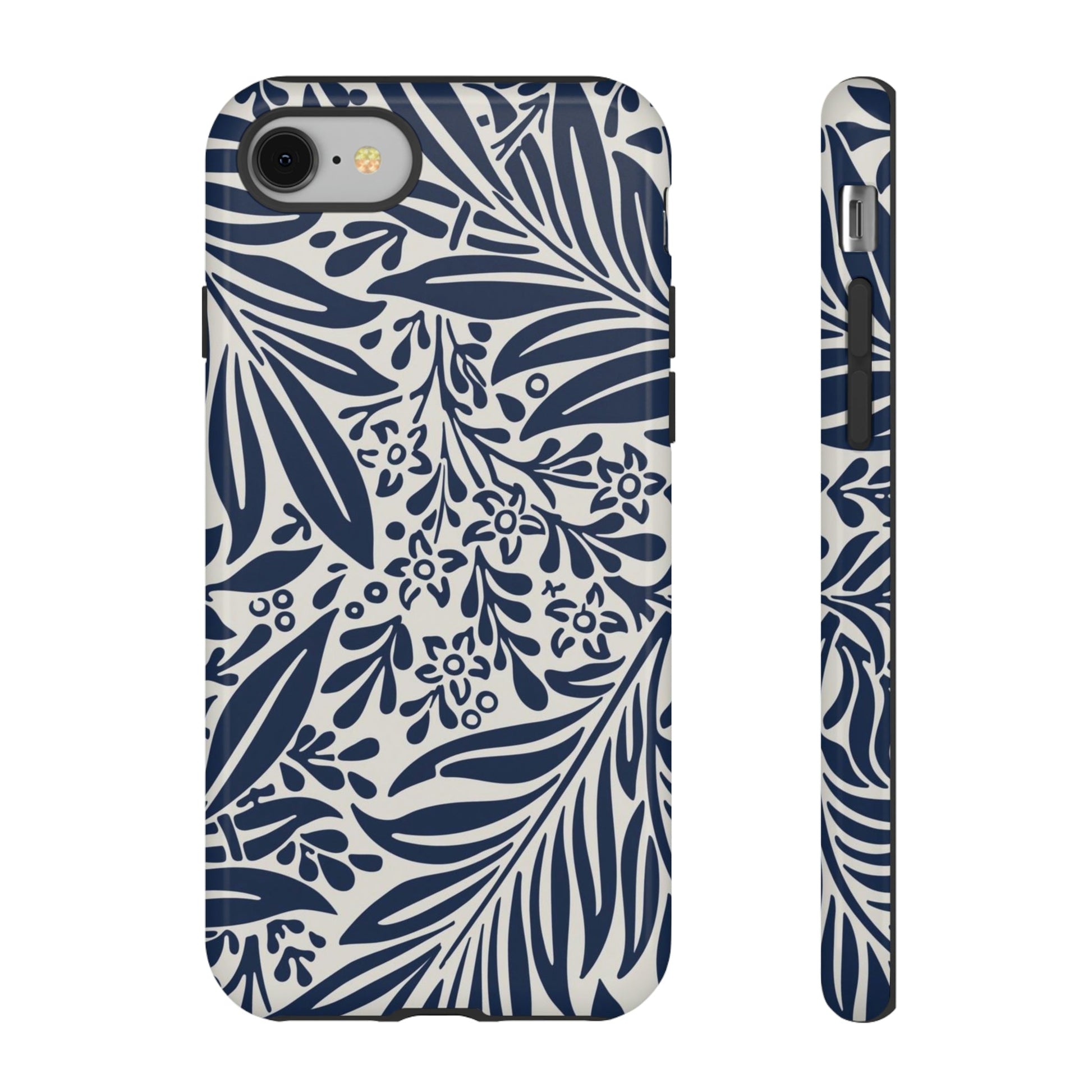 Phone Case-BLUE LEAVES | Tough-iPhone 8-Glossy-PhoneCaseBoss-Phone-Best-Phone-Cases