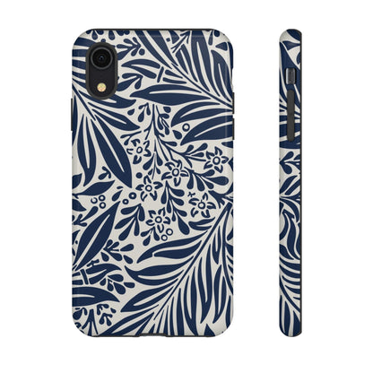 Phone Case-BLUE LEAVES | Tough-iPhone XR-Glossy-PhoneCaseBoss-Phone-Best-Phone-Cases