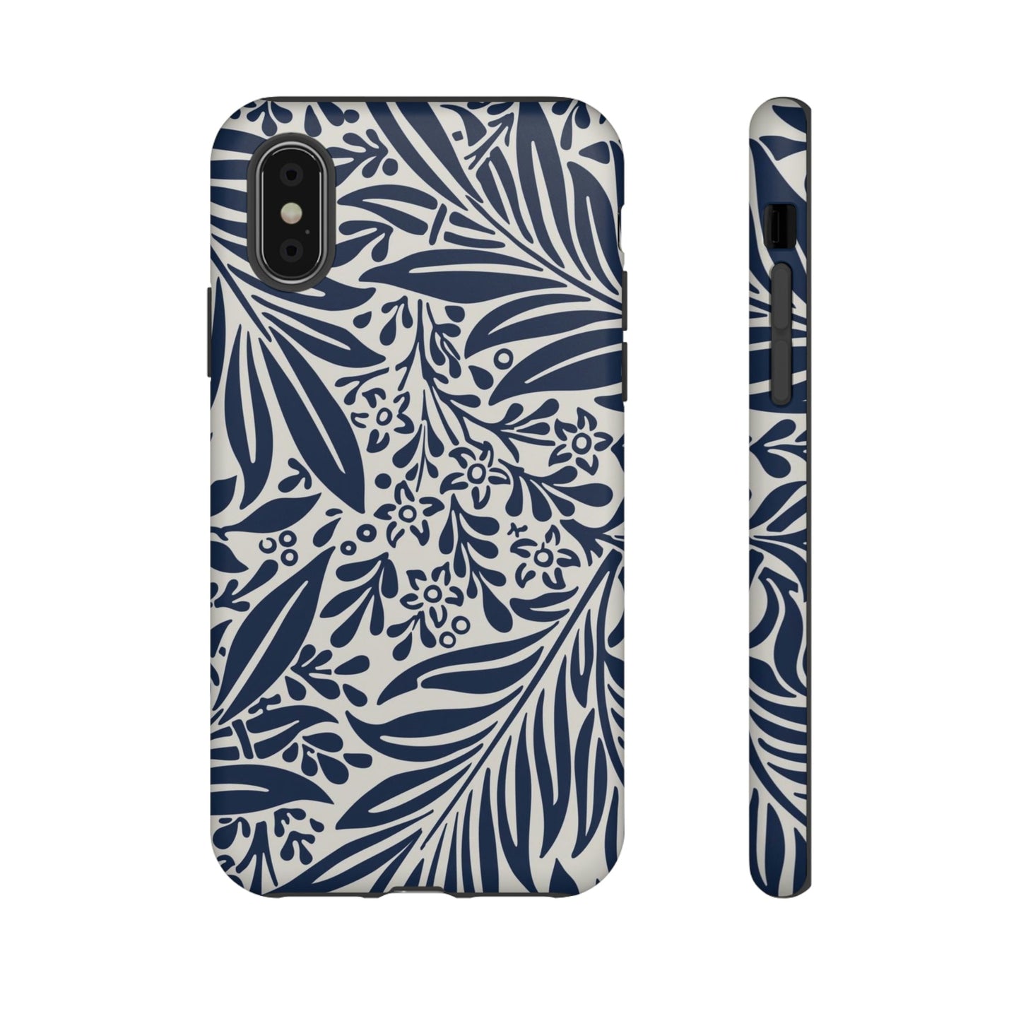 Phone Case-BLUE LEAVES | Tough-iPhone XS-Matte-PhoneCaseBoss-Phone-Best-Phone-Cases