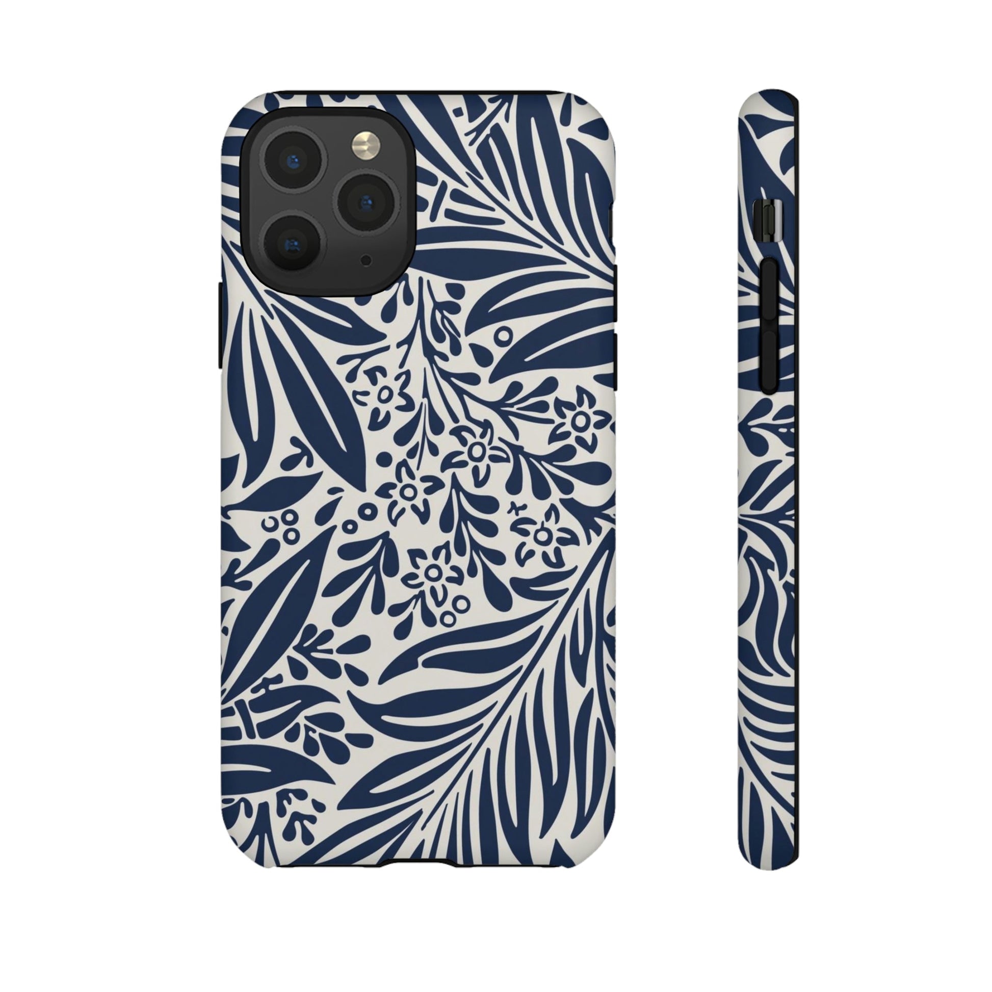 Phone Case-BLUE LEAVES | Tough-iPhone 11 Pro-Matte-PhoneCaseBoss-Phone-Best-Phone-Cases