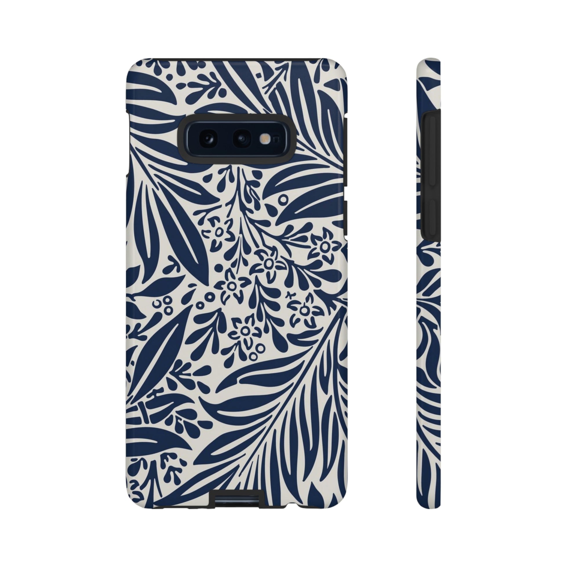 Phone Case-BLUE LEAVES | Tough-Samsung Galaxy S10E-Glossy-PhoneCaseBoss-Phone-Best-Phone-Cases