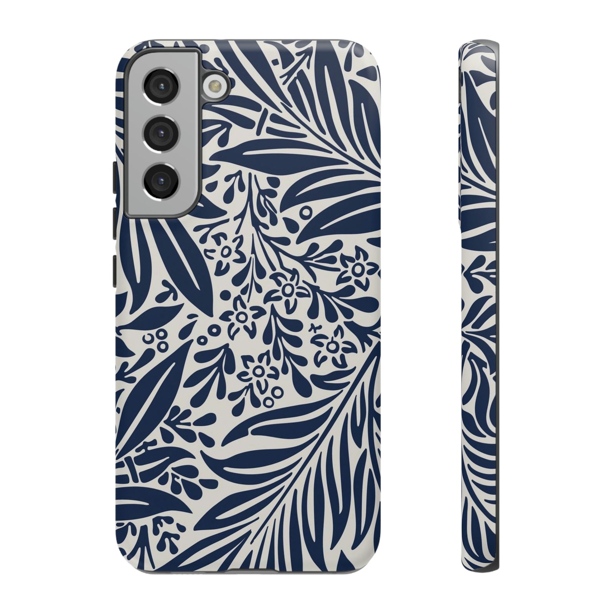 Phone Case-BLUE LEAVES | Tough-Samsung Galaxy S22 Plus-Matte-PhoneCaseBoss-Phone-Best-Phone-Cases